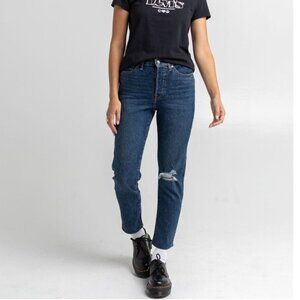 LEVI'S Wedgie Straight Jeans Medium Destructed Size 29